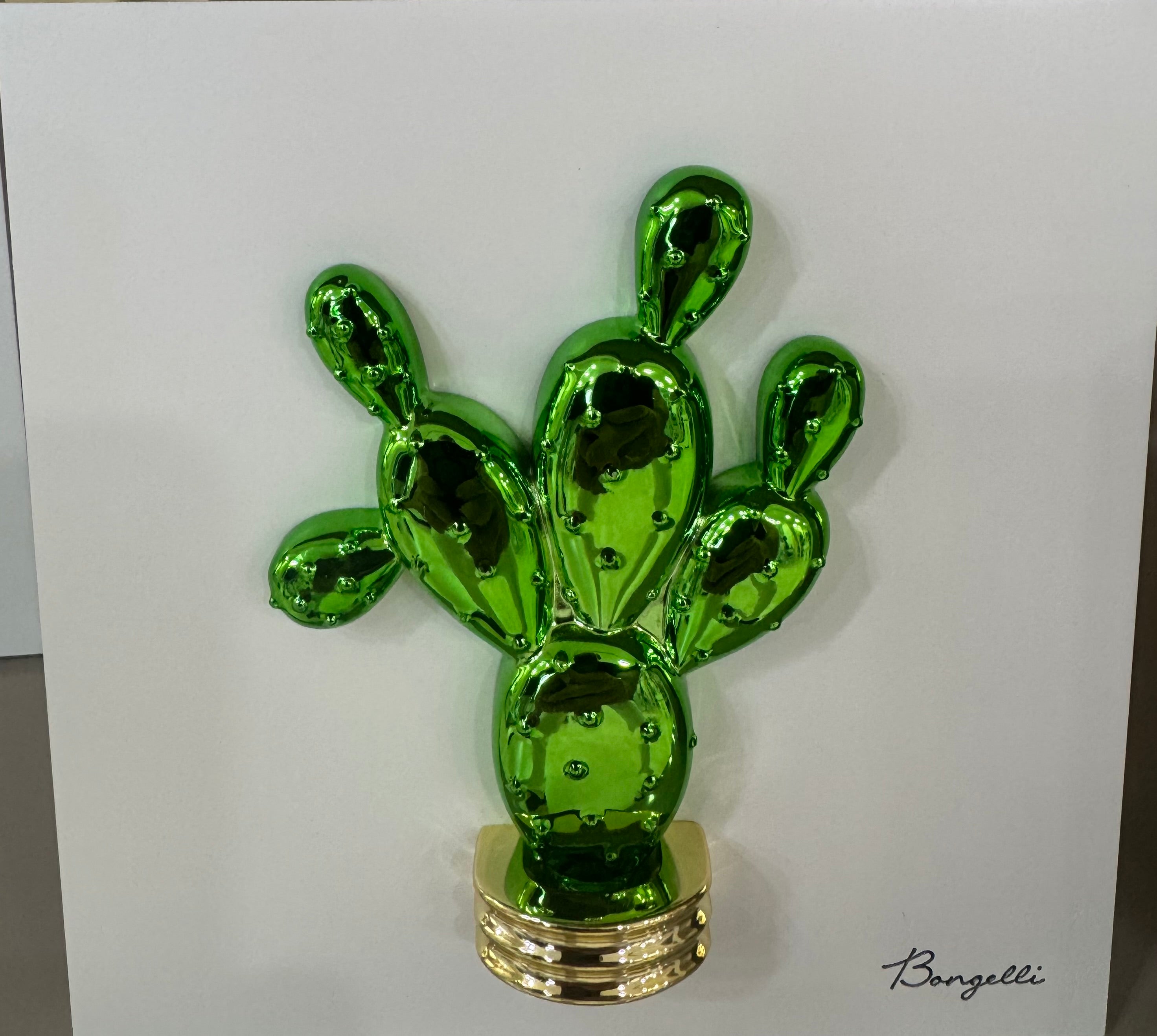 Bongelli Preziosi Quadretto 16x16 cactus bianco verde
