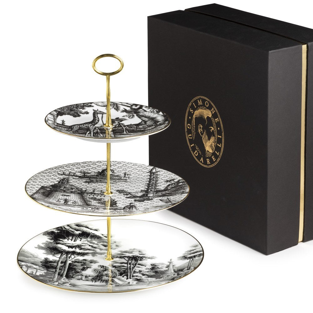 Alzata 3 piani  Souvenir de Voyage weissestal