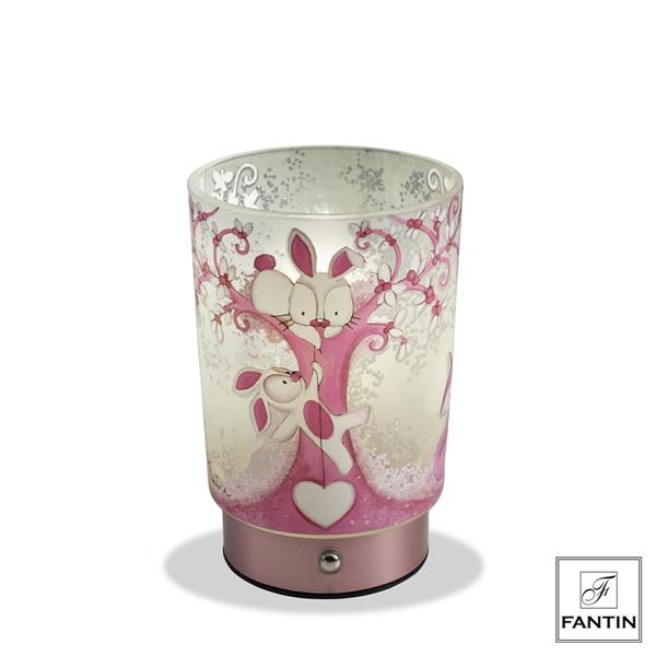 LAMPADA VOLPI E CERBIATTI ROSA RICARICA USB CM. Ø10 H15,5