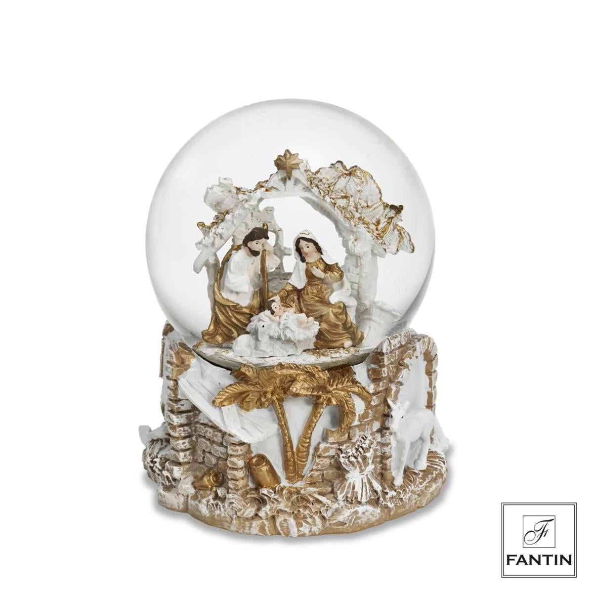 BOULE DE NEIGE CARILLON NATIVITA' CM. Ø10,5XH13,5