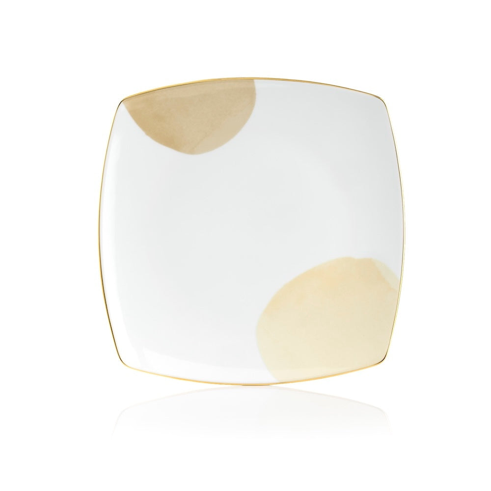 Piatto piano cm 27 Square-O Ginko Gold weissestal
