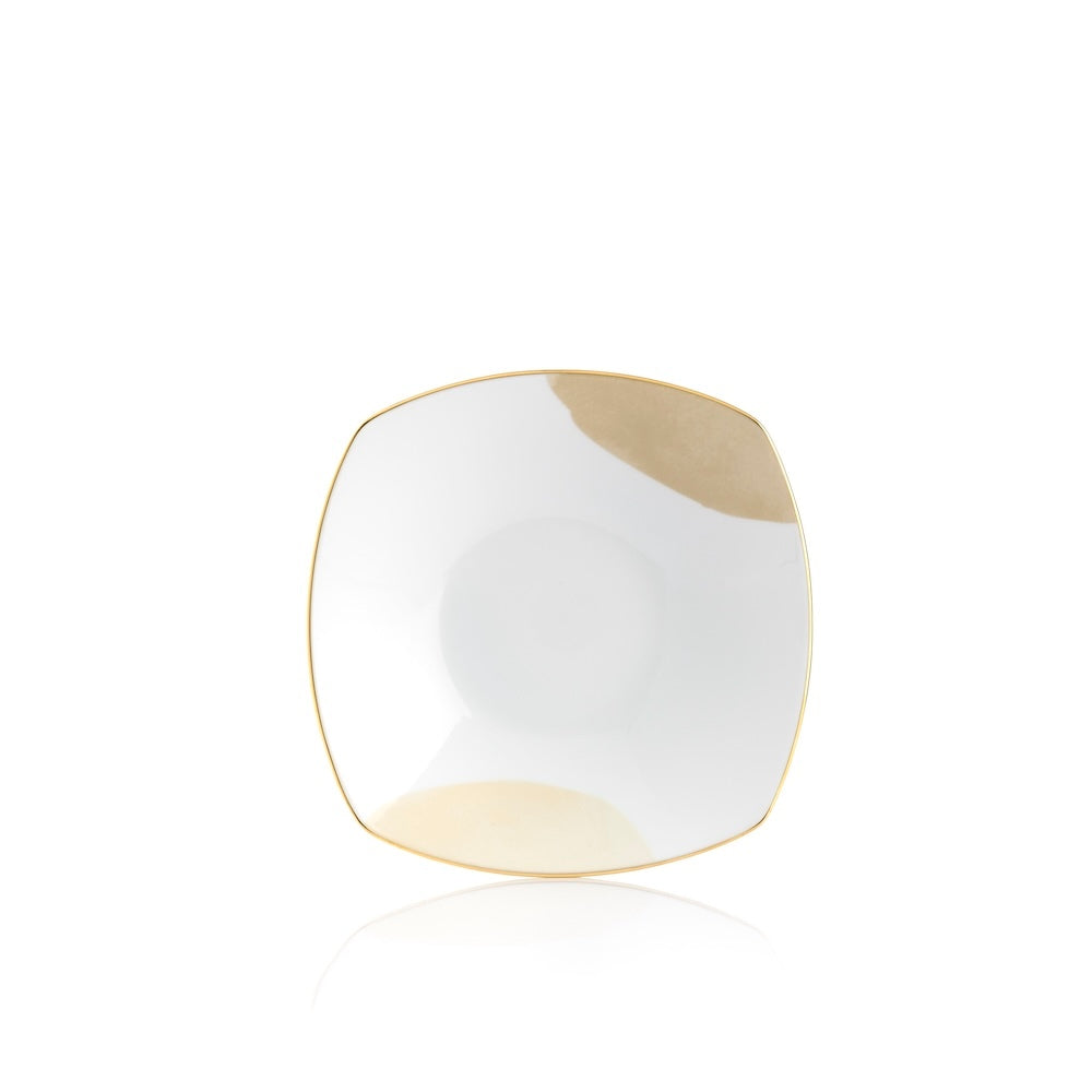 Piatto Fondo cm 21 Square-O Ginko Gold  weissestal
