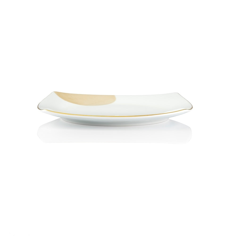 Piatto piano cm 27 Square-O Ginko Gold weissestal