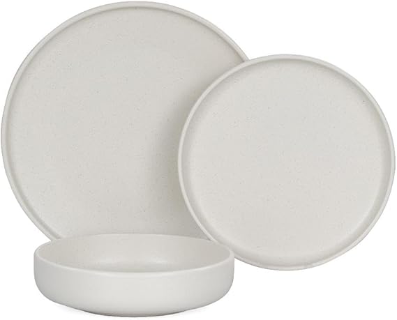 Servizio di Piatti da Tavola in Porcellana Skandik Pepper White 18 Pezzi Casa Collection