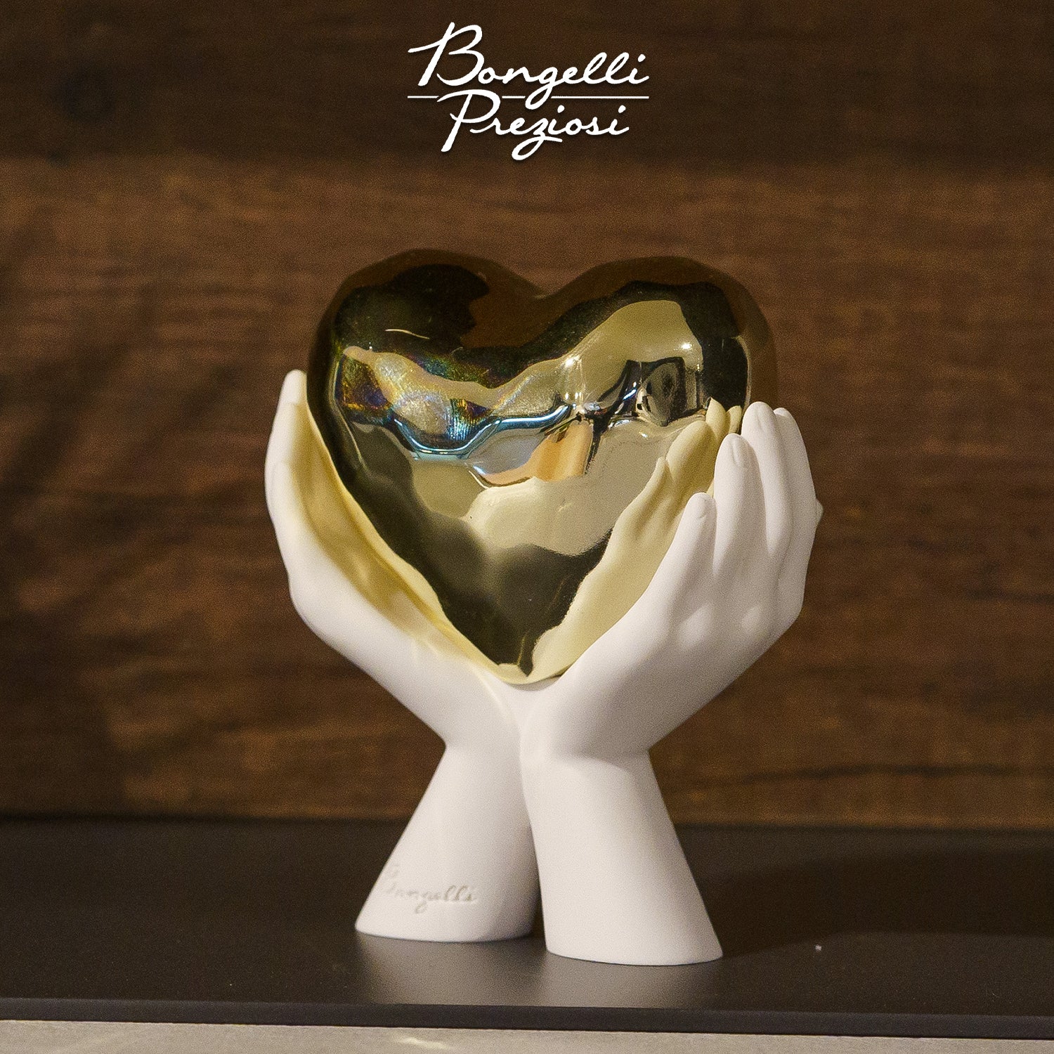 Bongelli preziosi Scultura mani Cuore art. me2481/3Bor cm. 27x31