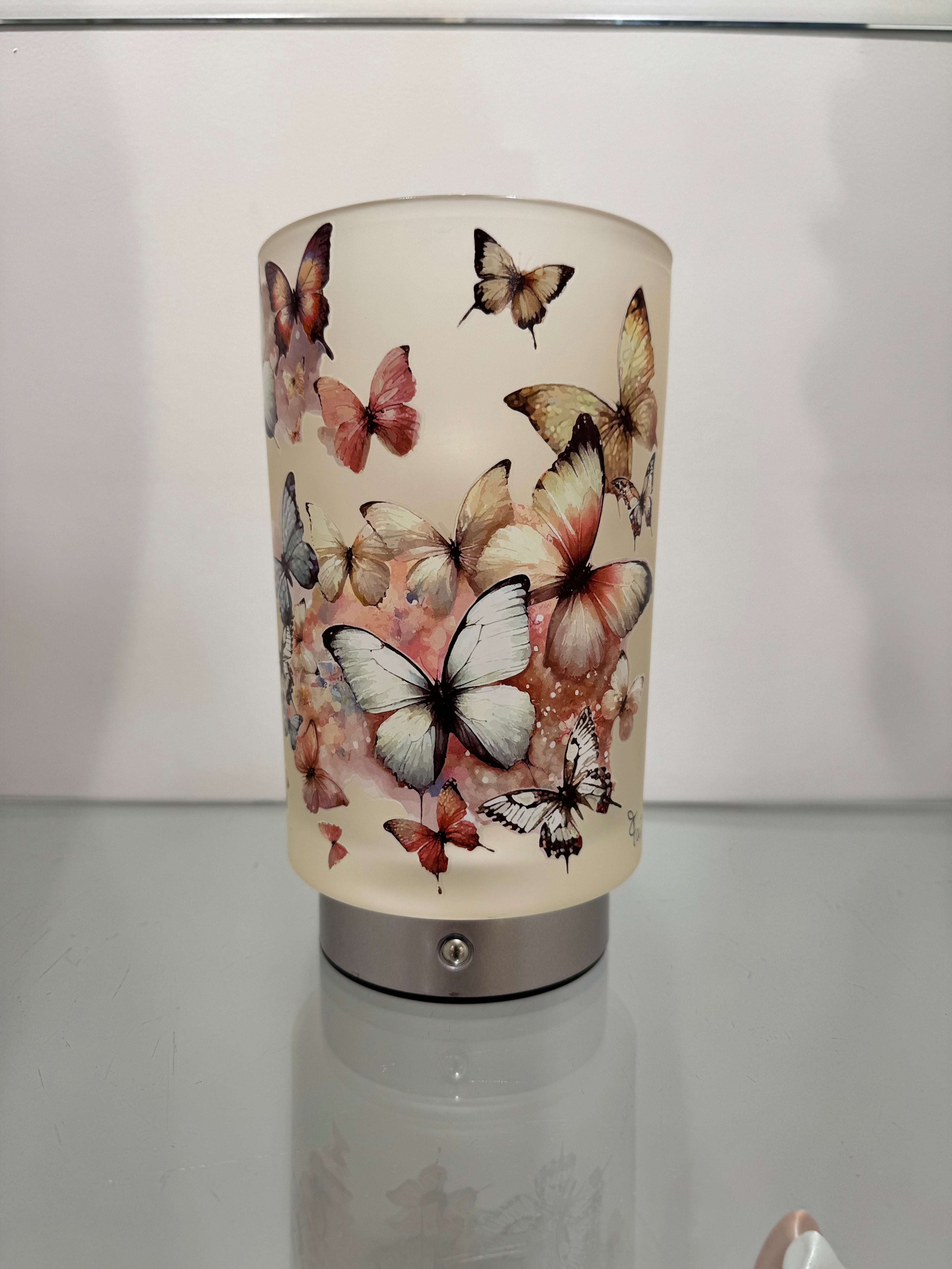 Fantin Argenti LAMPADA VETRO Farfalle in volo  CM. Ø10 H15.5