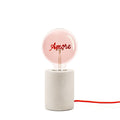 LAMPADA EMOZIONI DA VIVERE AMORE BASE LEGNO BULBO AMBRA EVVIVA