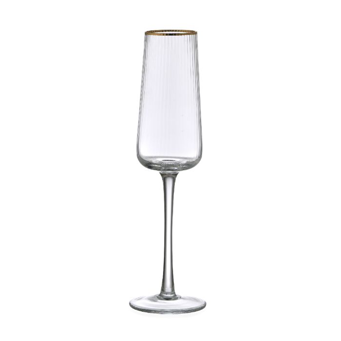 Set 6 flute 220 ml filo oro