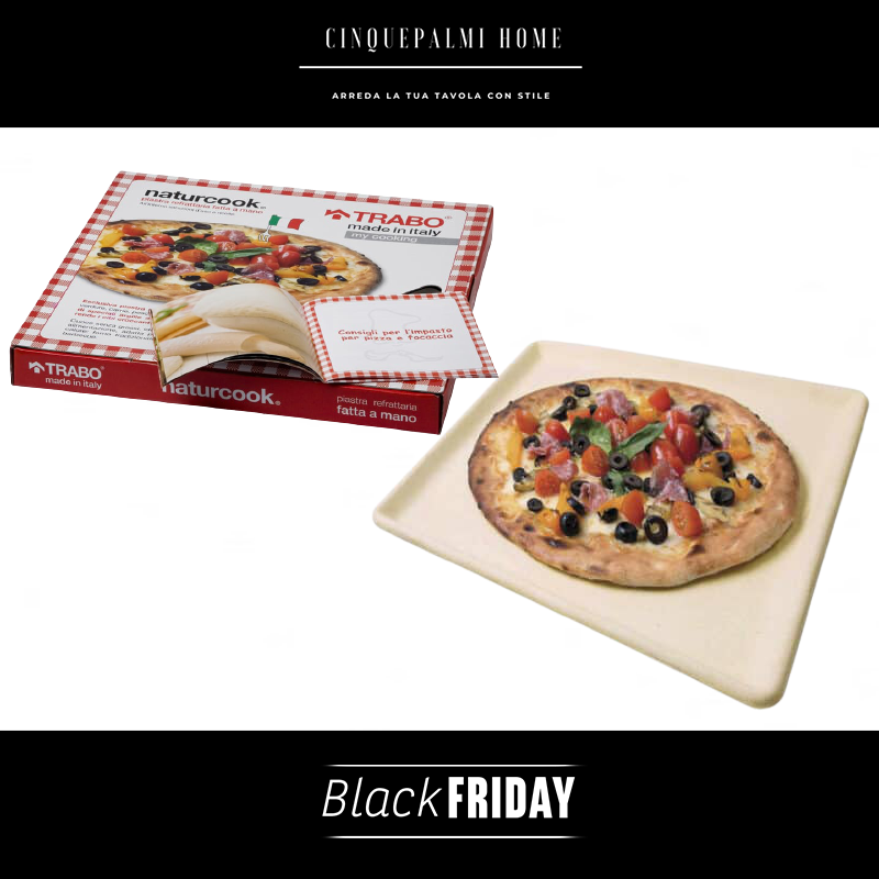 Trabo My Cooking Naturcook Piastra Refrattaria con ricettario e pala Legno