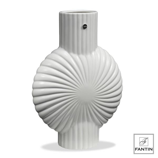 Fantin Argenti  VASO CERAMICA RAGGI BIANCO CM. 20 X 8 X H28