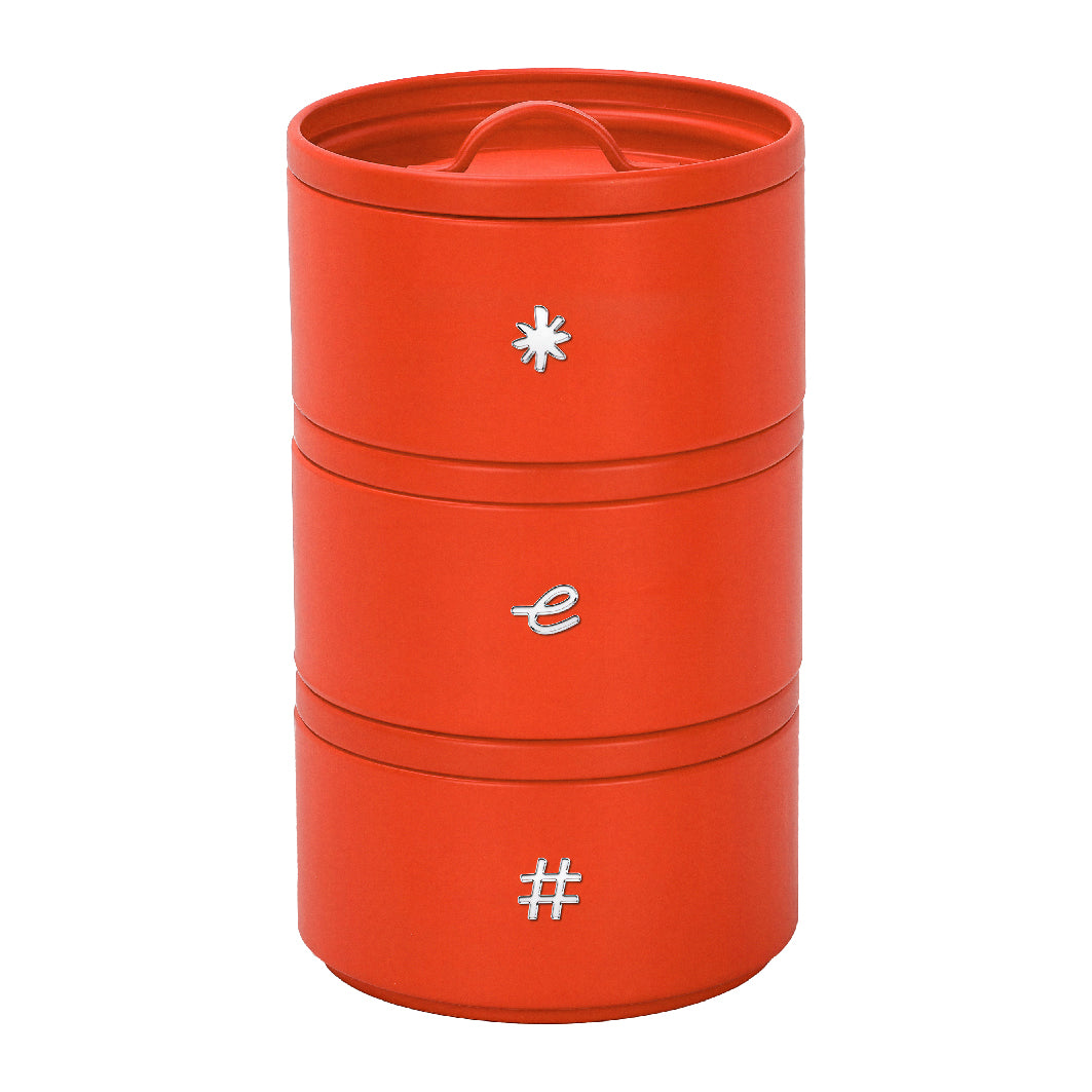 Evvvia Company Vintage • Barattoli a 3 scomparti impilabile – metallo arancio