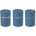 Evviva Company Vintage • Set 3 barattoli sale/zucchero/caffè – metallo Avio