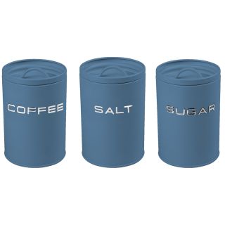 Evviva Company Vintage • Set 3 barattoli sale/zucchero/caffè – metallo Avio