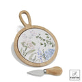 SET TAGLIERE IN CERAMICA C/BASE LEGNO ORTENSIA CM.15,5X22,3 Fantin