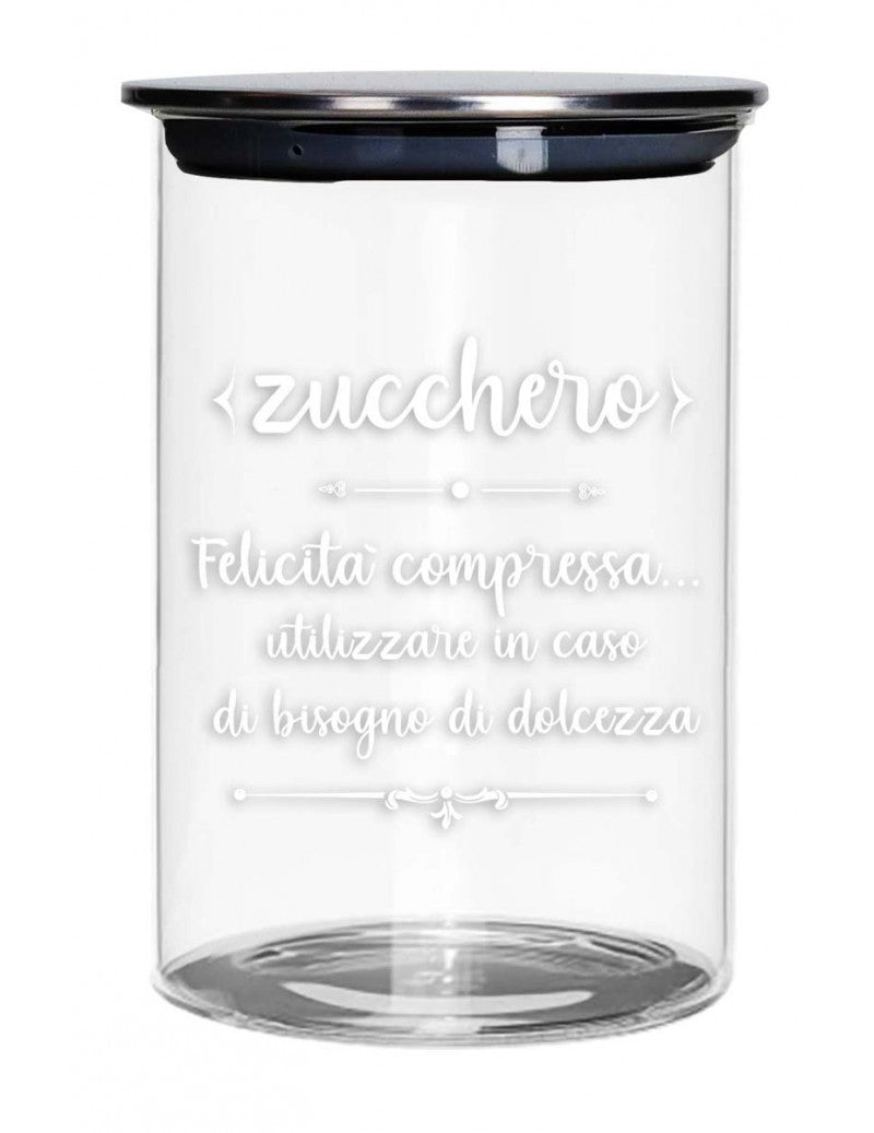 BARATTOLO ZUCCHERO VETRO CON TAPPO METAL BRANDANI 750gr