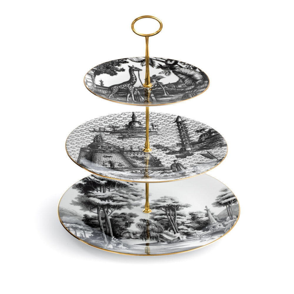 Alzata 3 piani  Souvenir de Voyage weissestal