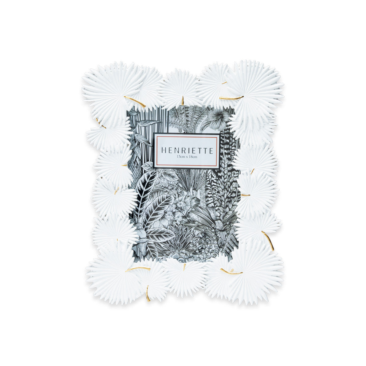 Henriette CORNICE Palme Bianco/oro cm. 13x18