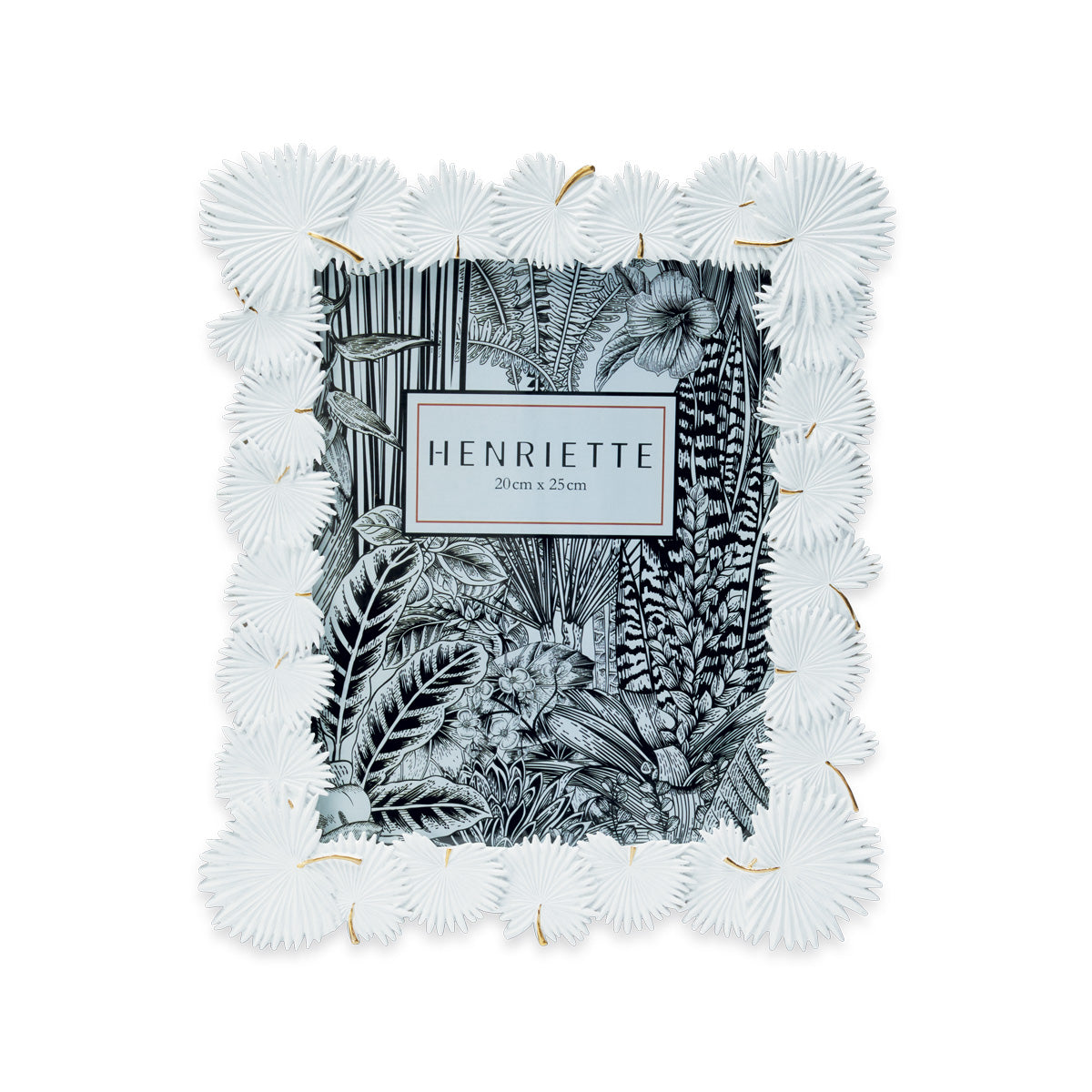 Henriette CORNICE Palme Bianco/oro cm. 20x25