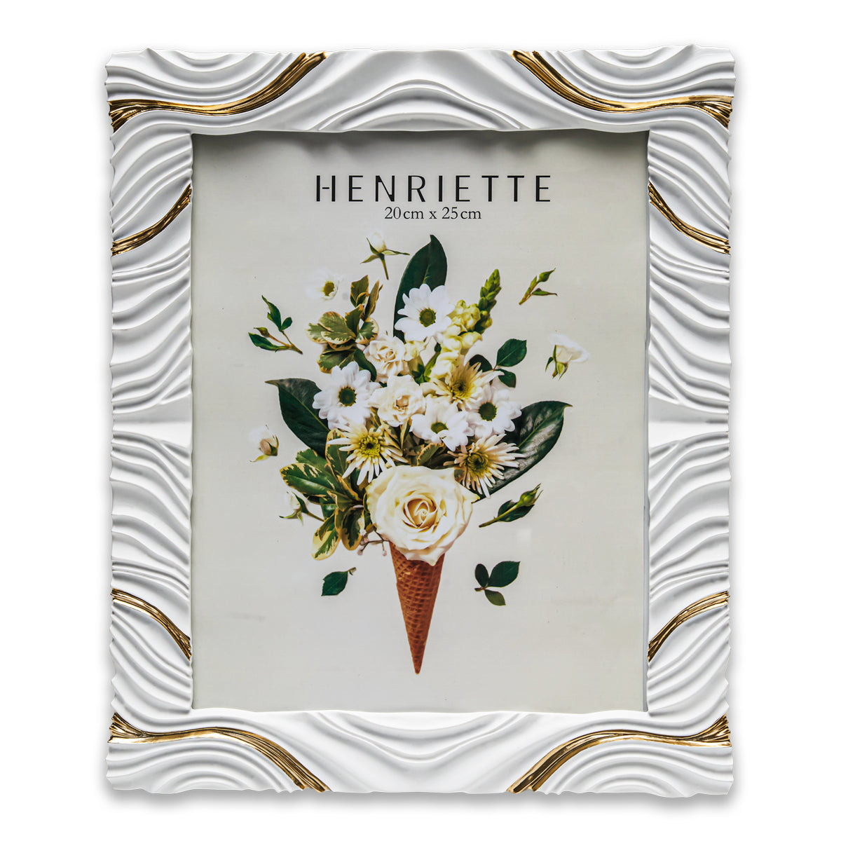Henriette CORNICE Onda Bianco/oro cm. 18x24