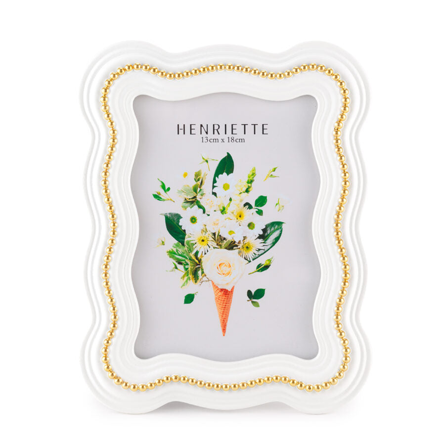 Henriette CORNICE Collier Bianco/oro cm. 13x18