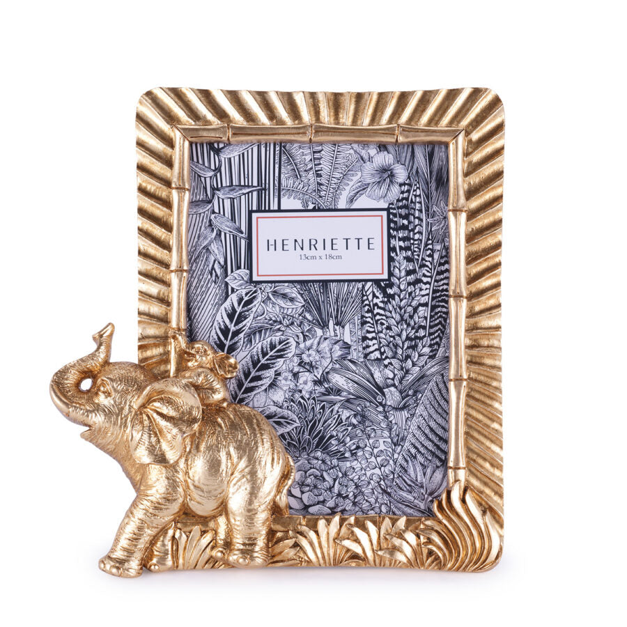 Henriette CORNICE ELEFANTI ORO cm. 13x18