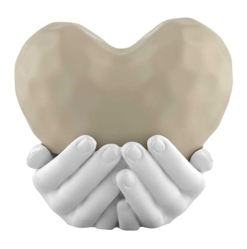 Bongelli preziosi piccola Scultura moderna in marmorino collezione Mani Cuore 11x10