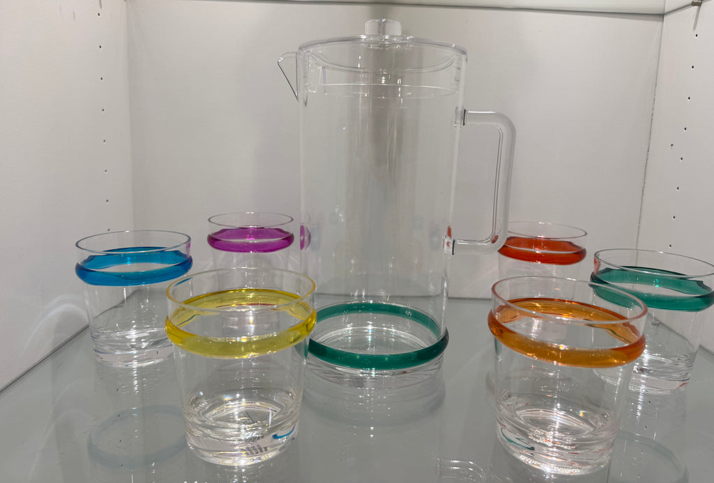 Fantin Argenti set Caraffa con 6 bicchieri in metacrilato