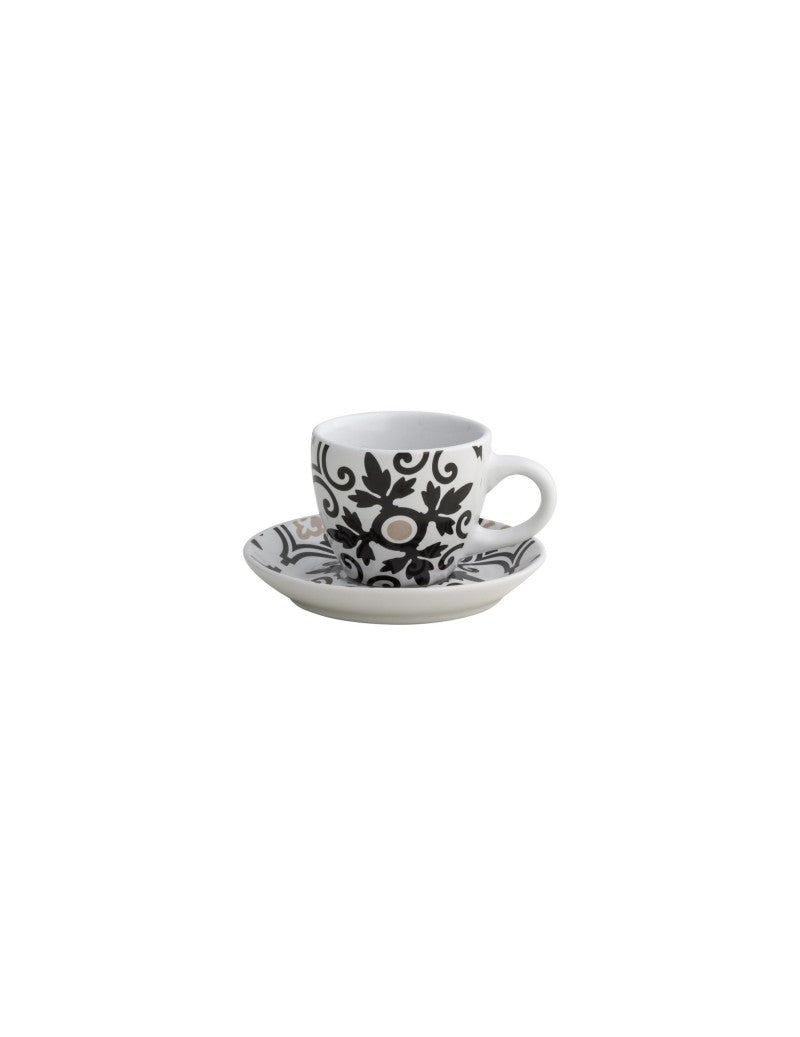 TAZZINA CAFFE ALHAMBRA SET 2 PEZZI IN PORCELLANA BRANDANI
