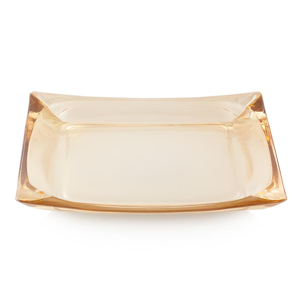 Centrotavola piano in cristallo ambra Tramonto EMO 27x27xH2