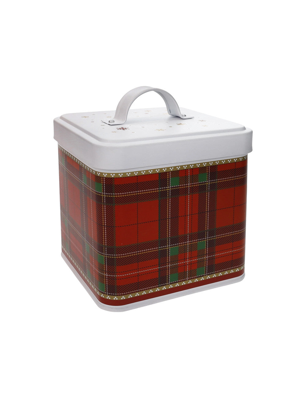 Barattolo quadro Christmas tartan metal