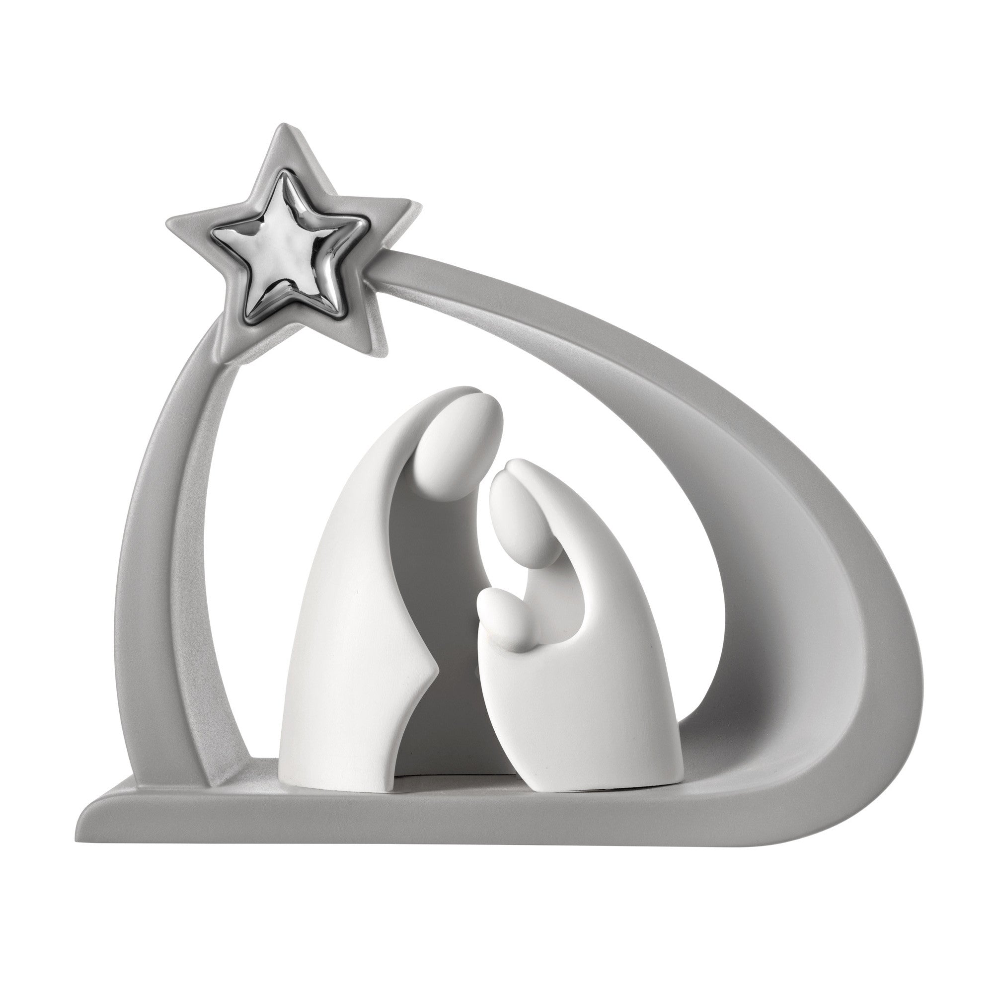 Scultura piccola con la natività natalizia (Grigio)