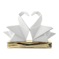 Bongelli preziosi Scultura piccola moderna in marmorino Coppia di Cigni Origami h 12