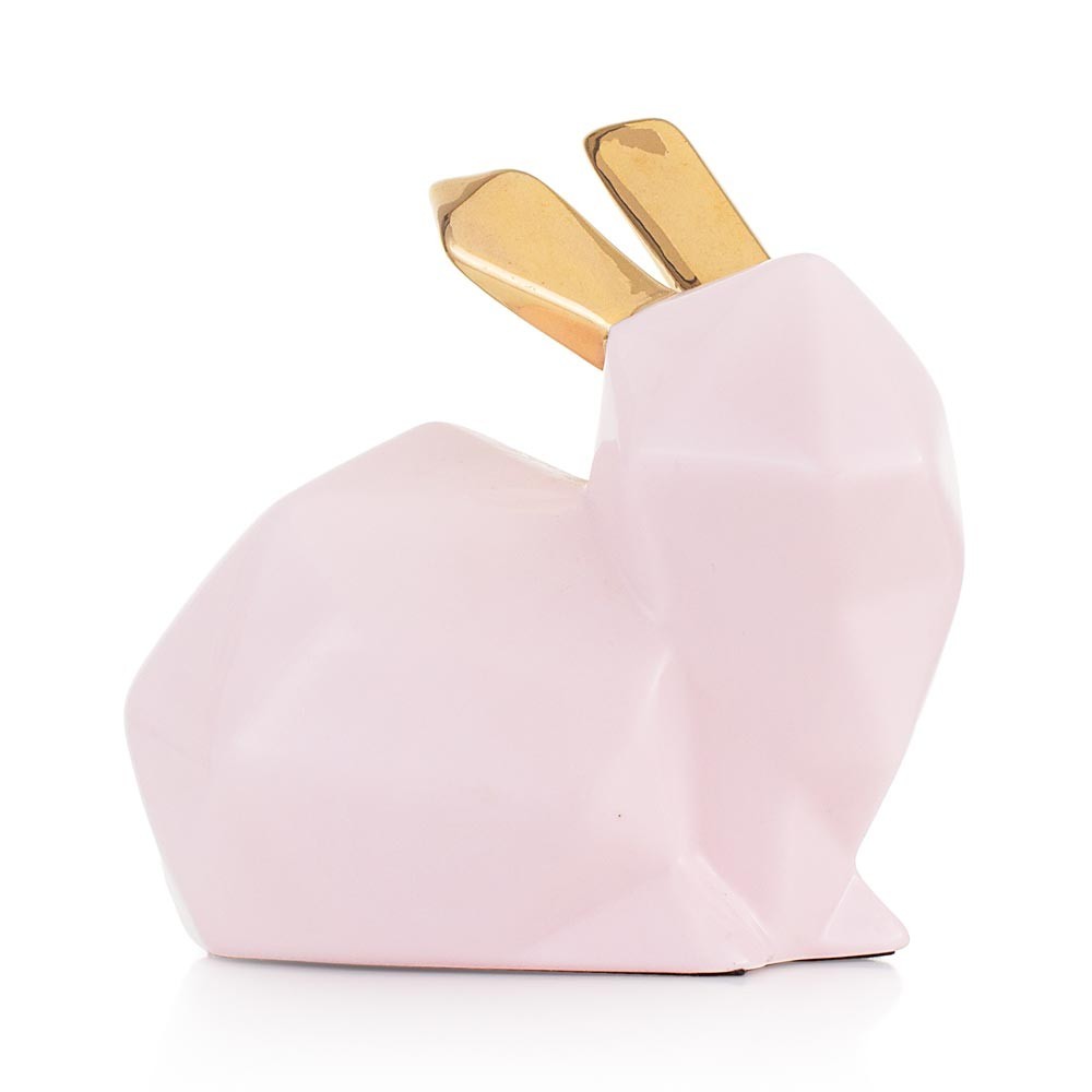 Coniglio in ceramica rosa cipria EMO 9,7x9,5x6,2