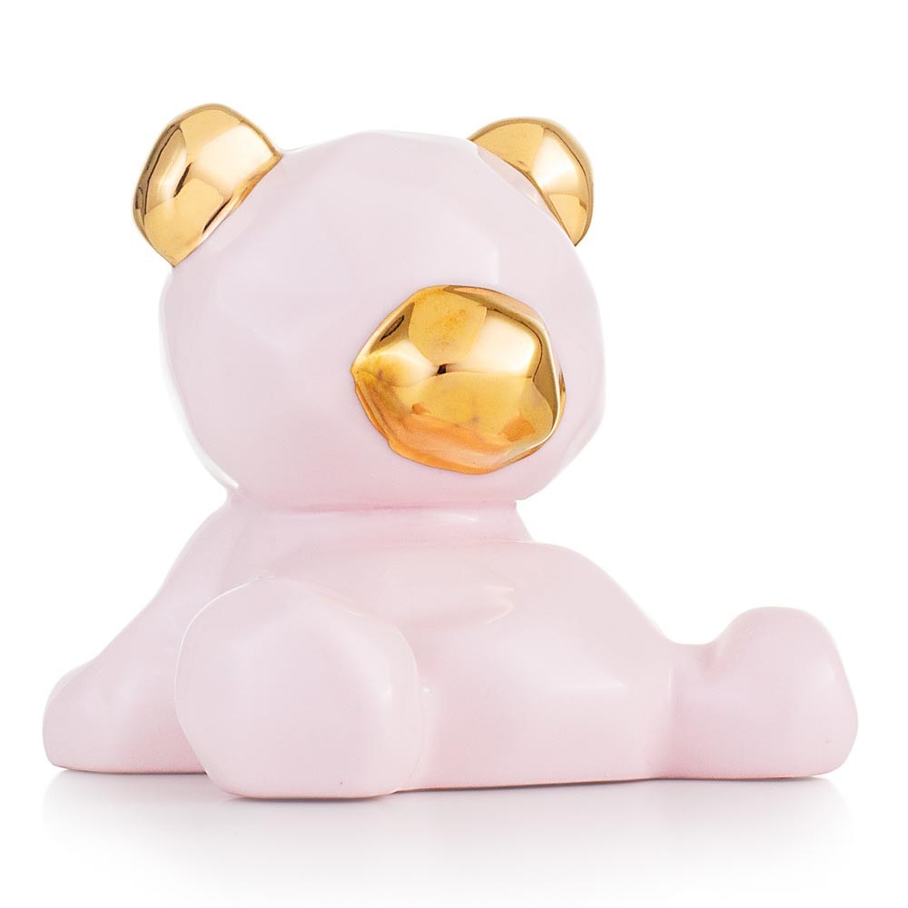 Orsetto in ceramica rosa cipria EMO 9x8,5x8