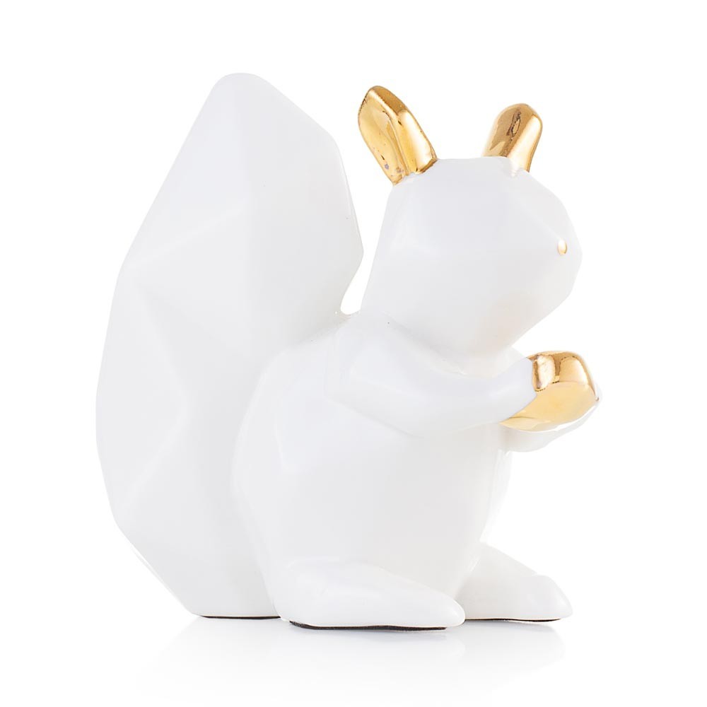 Scoiattolo in ceramica bianco EMO 10,5x10x4,8