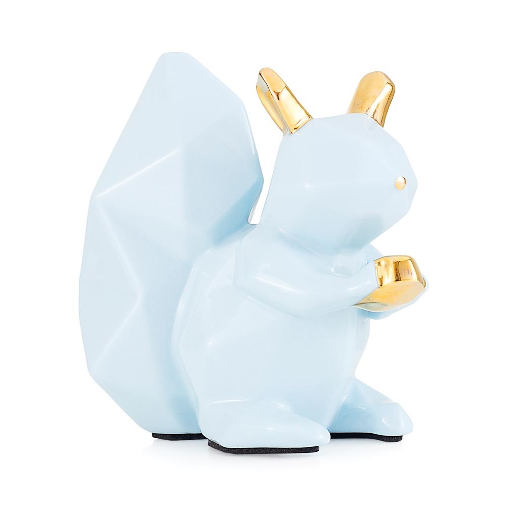 Scoiattolo in ceramica celeste EMO 10,5x10x4,8