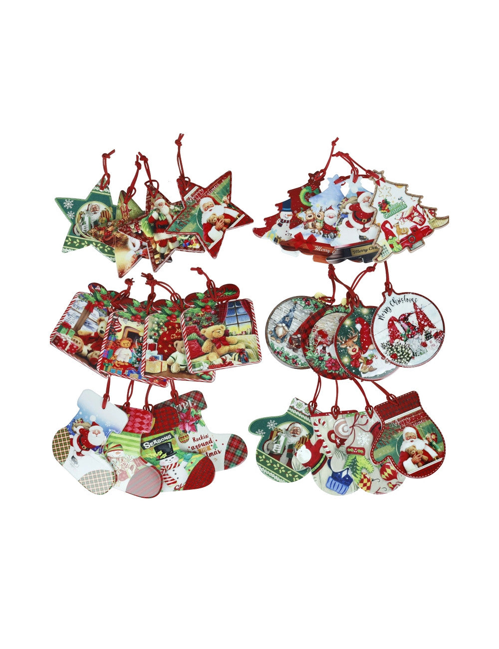 DECORATION CHRISTMAS SOGGETTI E DECORI ASS CERAMICA/SUGHERO DISP 24PZ