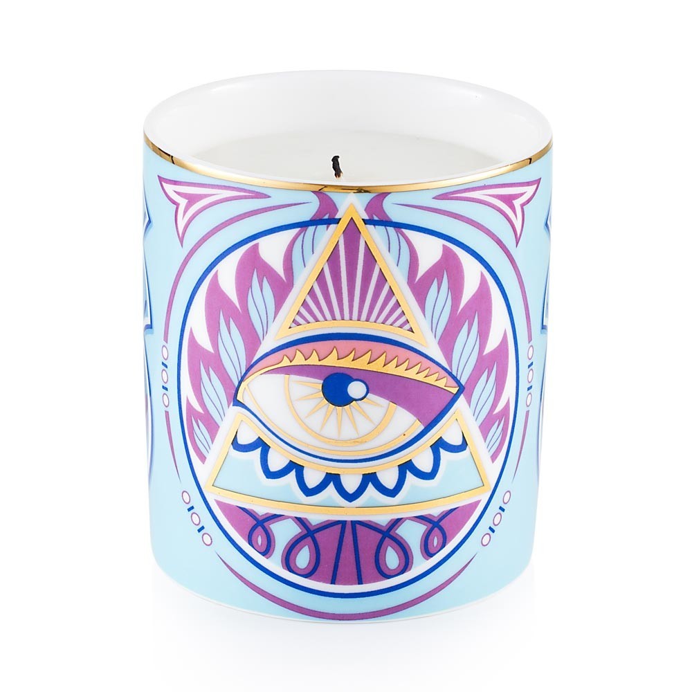 Candela Egeo in porcellana con decoro num.2 EMO 8x9