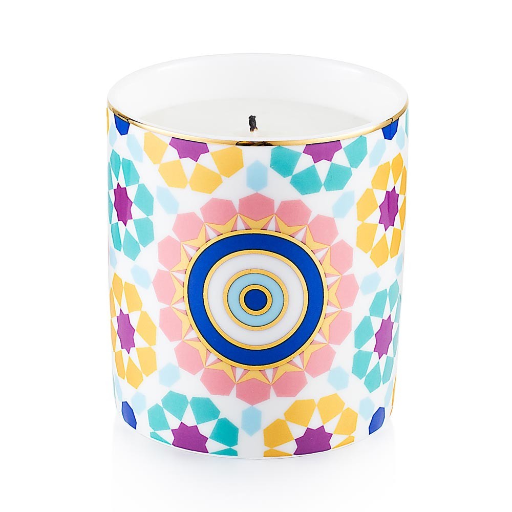 Candela Egeo in porcellana con decoro num.3 EMO 8x9