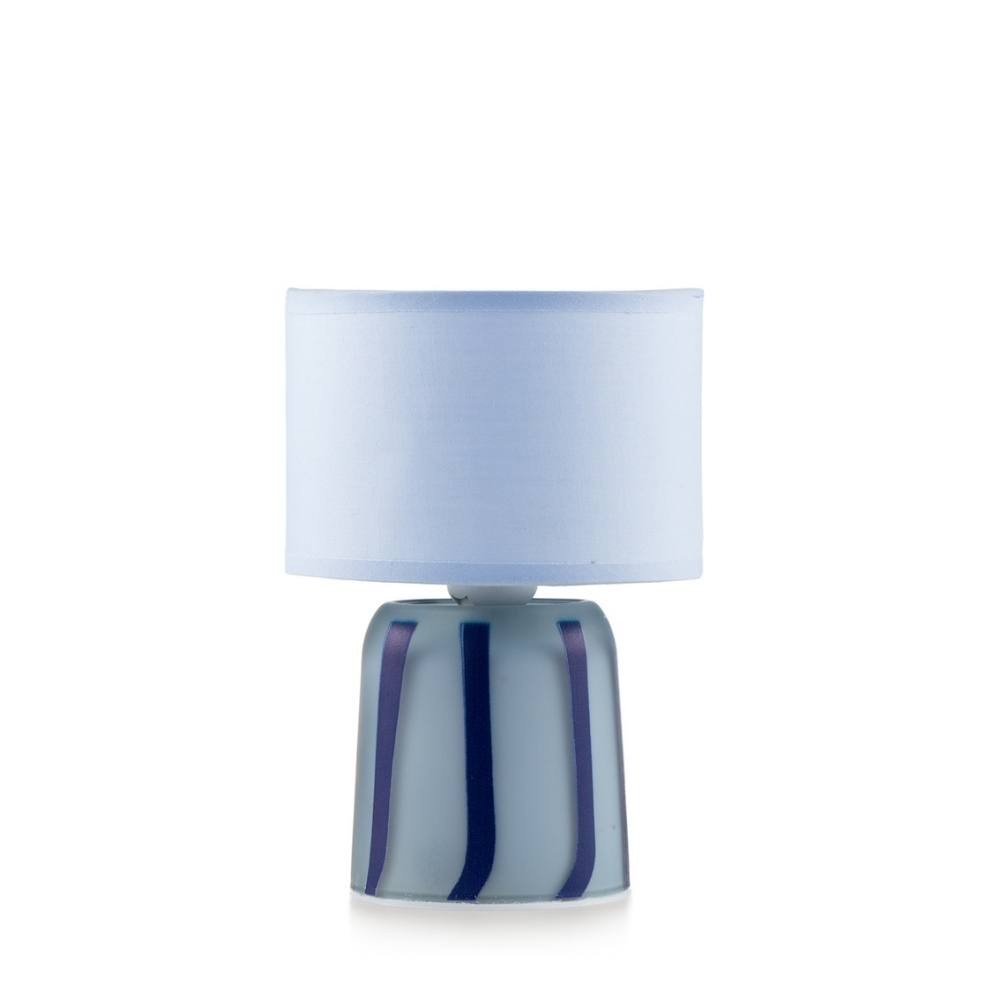 Lampada con paralume blu e base a strisce bianco e blu13x20 cm Rayon