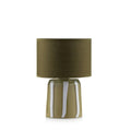 Lampada con paralume verde e base a strisce bianco e verde 13x20 cm Rayon Emo