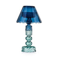Candeliere Luxor con paralume in vetro blu EMO