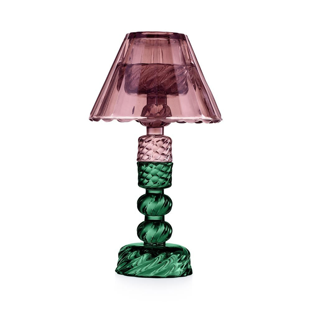 Candeliere Luxor con paralume in vetro lilla EMO