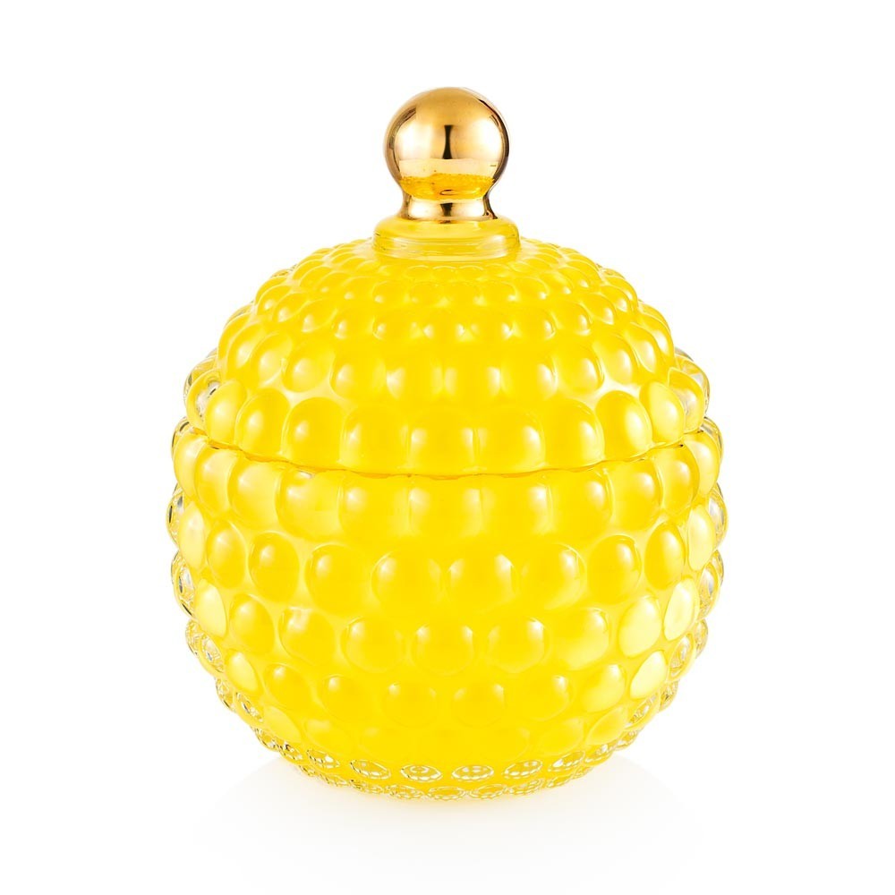 Medina candela decorativa bombata gialla EMO 8,5x8,5x11