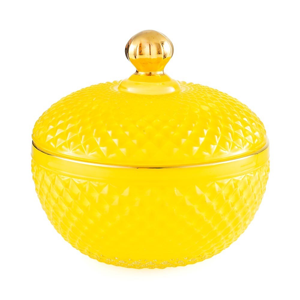 Medina candela decorativa gialla EMO 9x9x8,5