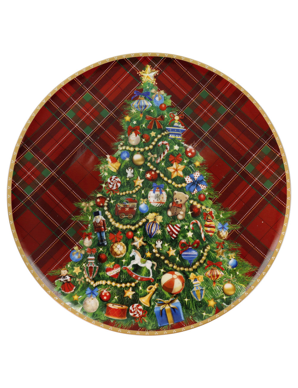 Piatto portata Christmas tartan porcellana (coupe)
