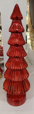 Evviva Albero in vetro Rosso con luci h cm. 32