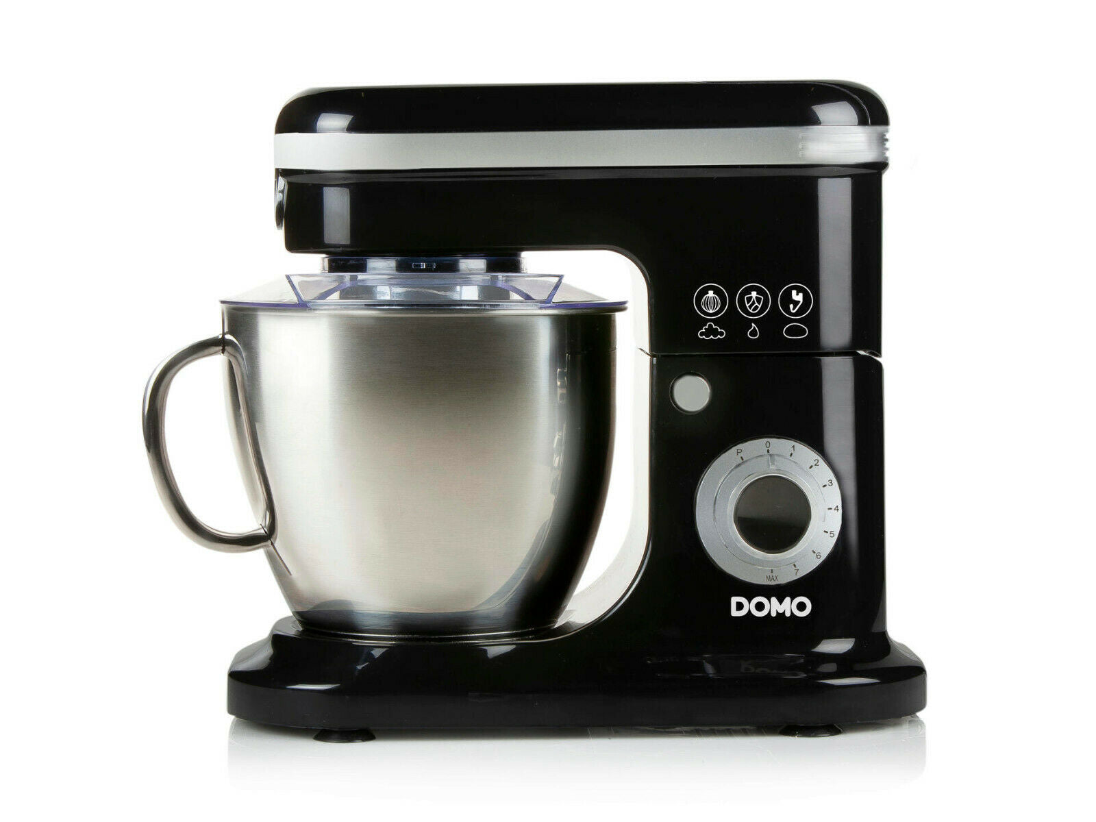 Domo DO1023KR robot da cucina impastatrcie 1200 W 6 L Nero, Acciaio inossidabile