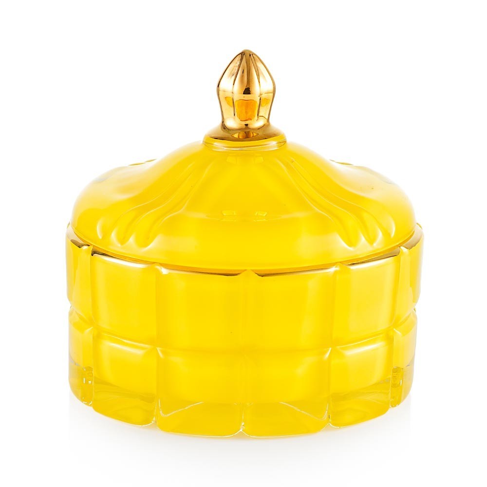 Tresors scatola decorativa gialla EMO 10,4x10,4x10,3